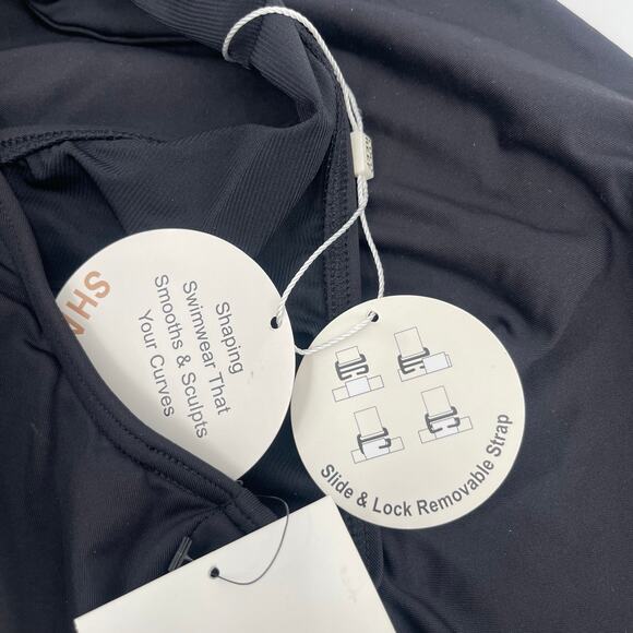 Contours by Coco Reef Swimsuit Size 12/36D One Shoulder Sarong Rosaline Black - Picture 7 of 16